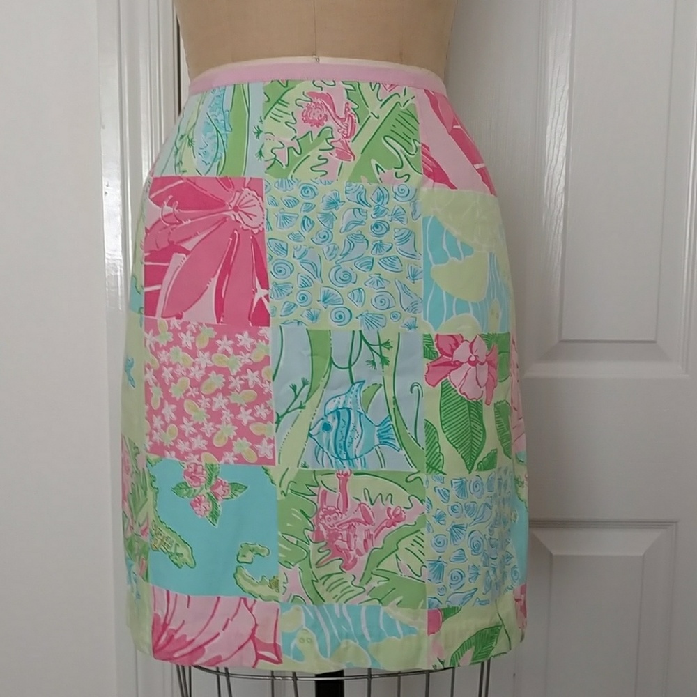 Lilly Pulitzer Patchwork Print Skirt